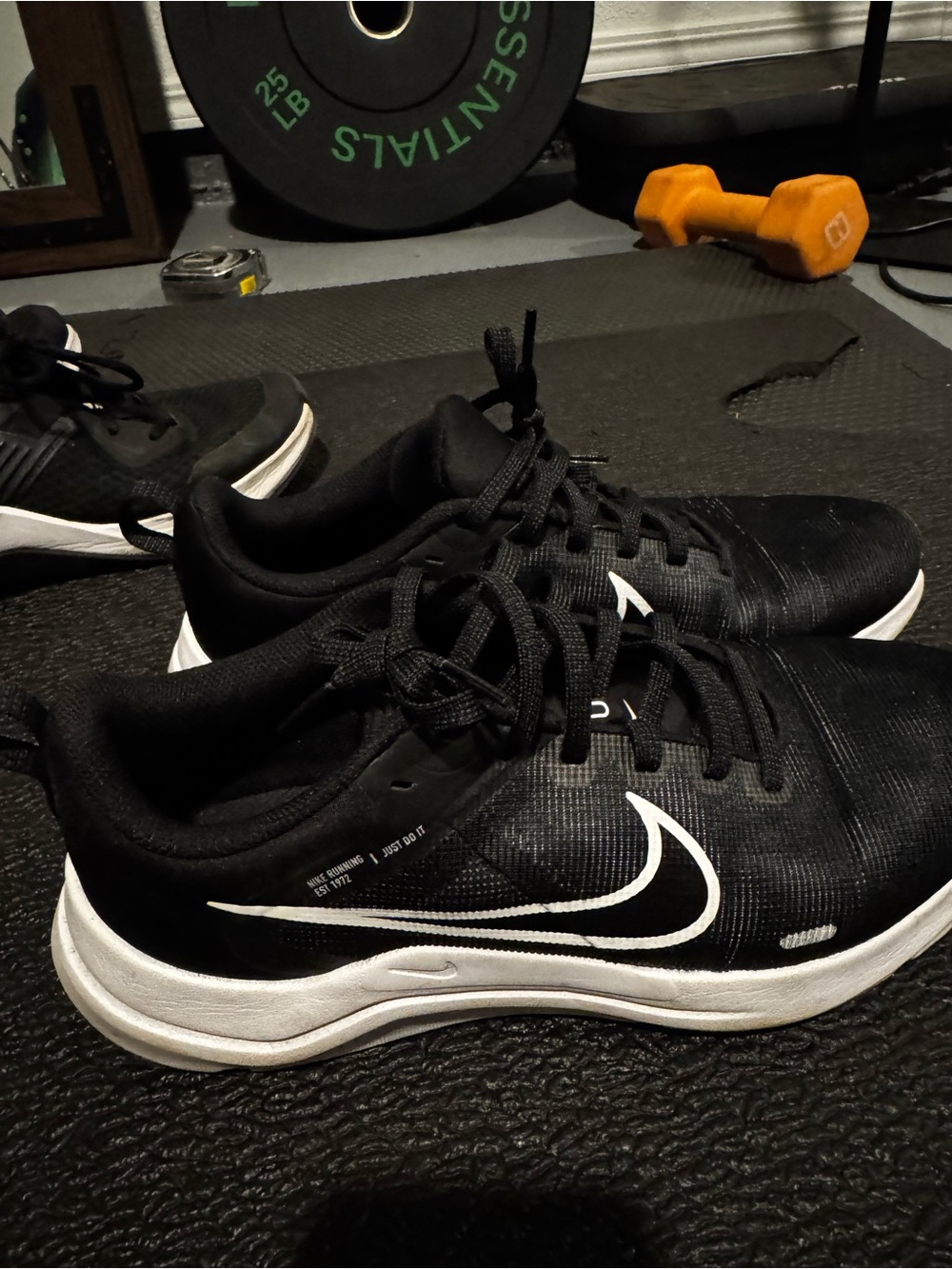 Nike Black & White Running Sneakers with Swoosh